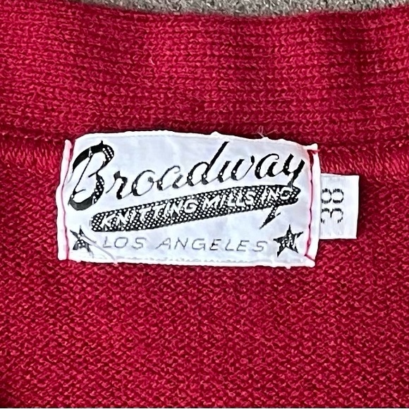 Vintage 60s Broadway Knitting Mills Notre Dame Academy Los Angeles Knit Sweater - Picture 2 of 4